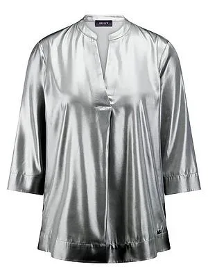 Stehkragen-Bluse BASLER silber