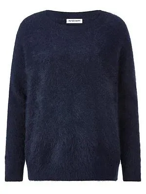 Pullover U-Boot-Ausschnitt aus 100% Kaschmir Peter Hahn blau