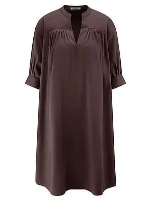 Kleid überschnittener Schulter Peter Hahn braun