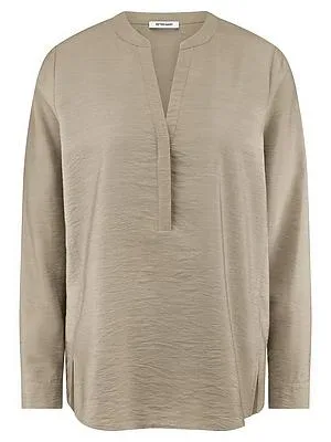 Bluse Rundhals-Ausschnitt Peter Hahn beige