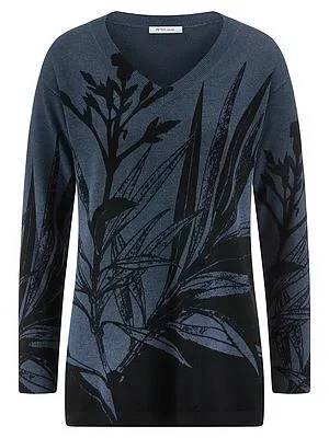 V-Pullover Peter Hahn blau