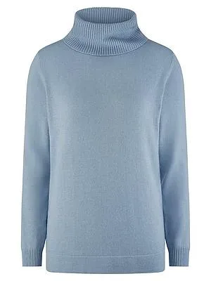 Rollkragen-Pullover Modell Tamara Kaschmir Peter Hahn blau