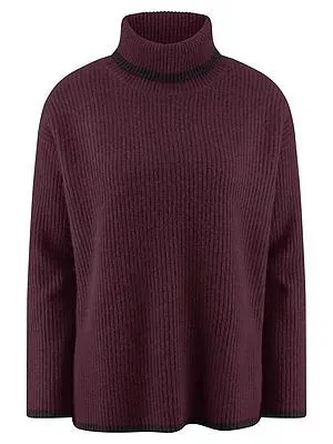 Rollkragen-Pullover Kaschmir Peter Hahn lila