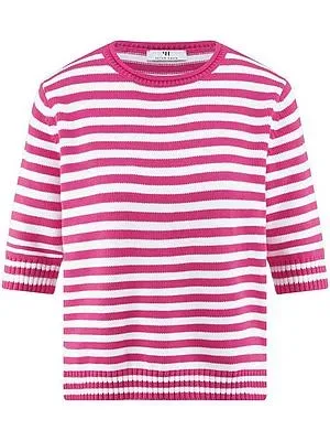 Rundhals-Pullover Rollkante Peter Hahn pink