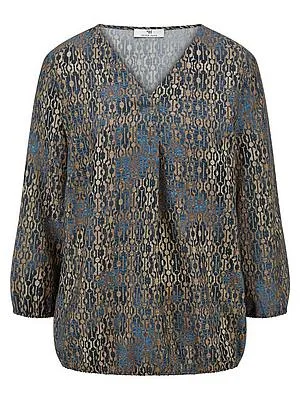 Bluse V-Ausschnitt Peter Hahn blau