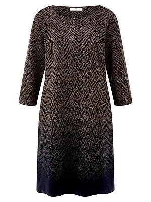 Jersey-Kleid Rundhals-Ausschnitt Peter Hahn blau
