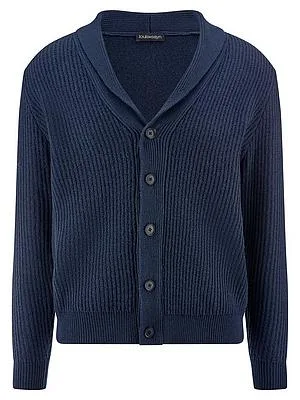 Schalkragen-Strickjacke Louis Sayn blau