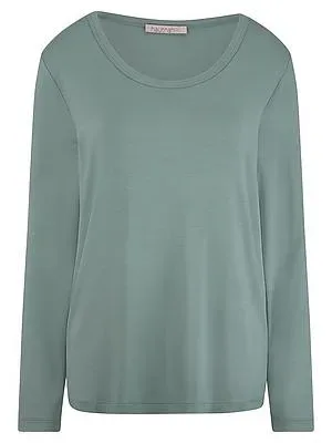 Langes Jersey-Schlafshirt Hautnah grün
