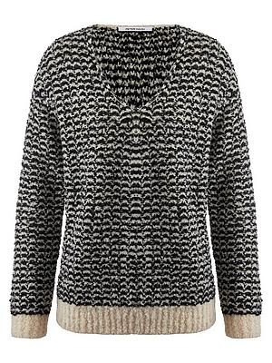 V-Pullover tiefem Ausschnitt Peter Hahn beige