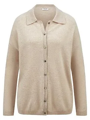Strickjacke aus 100% Kaschmir Peter Hahn beige