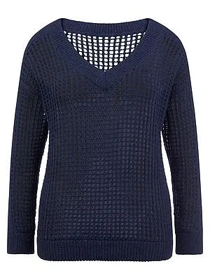 V-Pullover V-Ausschnitt Emilia Lay blau