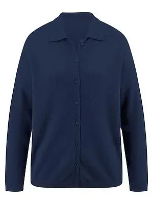 Strickjacke aus 100% Kaschmir Peter Hahn blau