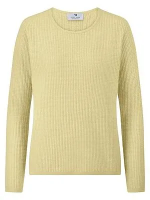 Rundhals-Pullover 1/1-Arm aus 100% Kaschmir Peter Hahn gelb