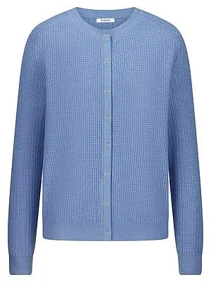 Strickjacke aus Seide und Kaschmir Peter Hahn blau