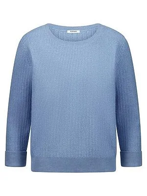 Rundhals-Pullover Kaschmir Peter Hahn blau