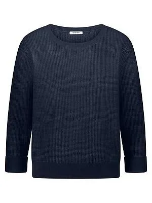 Rundhals-Pullover Kaschmir Peter Hahn blau