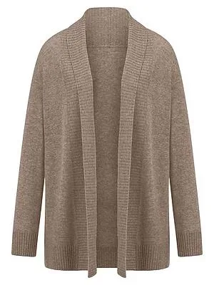 Long-Strickjacke aus Schurwolle und Kaschmir Peter Hahn beige