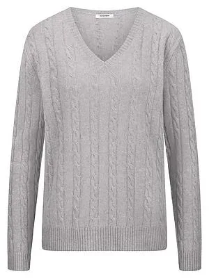 V-Pullover aus 100% Kaschmir Peter Hahn grau