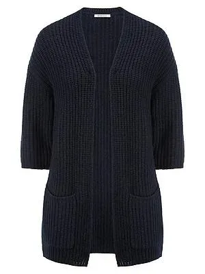Strickjacke 3/4-Arm aus Schurwolle und Kaschmi Peter Hahn blau