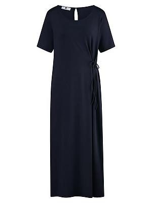 Jersey-Kleid Rundhals-­Ausschnitt Emilia Lay blau