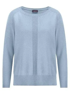 Rundhals-Pullover 1/1-Raglanarm und Kaschmir BASLER blau