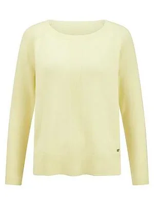 Rundhals-Pullover 1/1-Raglanarm und Kaschmir BASLER gelb