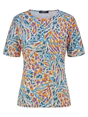 Shirt Rundhals-Ausschnitt Peter Hahn blau