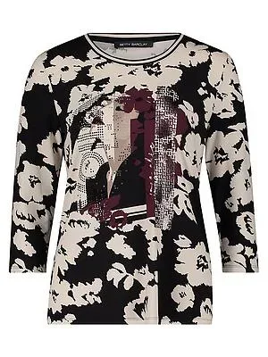 Rundhals-Shirt 3/4-Arm Betty Barclay schwarz