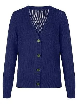Strickjacke aus 100% Kaschmir Peter Hahn blau