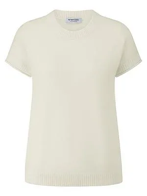 Rundhals-Pullover aus 100% Kaschmir Peter Hahn weiss