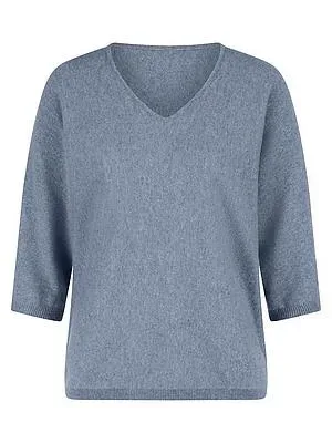 V-Pullover Kaschmir Peter Hahn blau