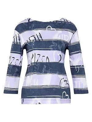Shirt U-Boot-Ausschnitt Rabe lila