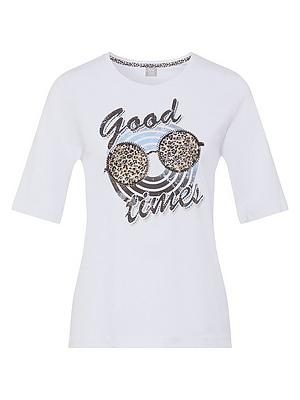 Rundhals-Shirt Rabe weiss