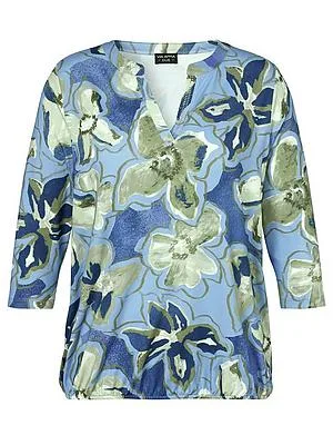 Rundhals-Shirt 3/4 Arm Via Appia Due blau