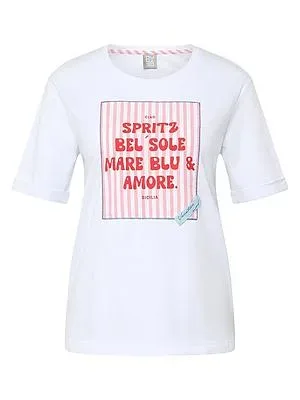 Rundhals-Shirt Rabe weiss