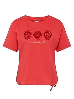 Rundhals-Shirt Rabe rot