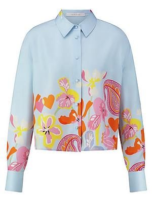 Bluse aus 100% Seide HERZENS blau