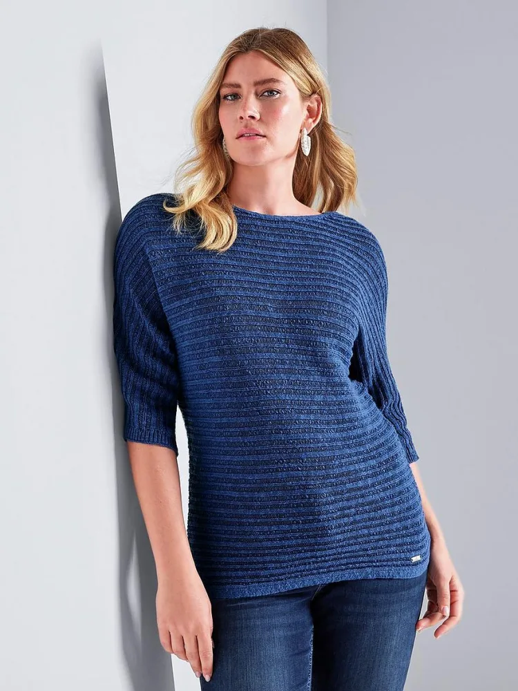 Pullover U-Boot-Ausschnitt Emilia Lay blau