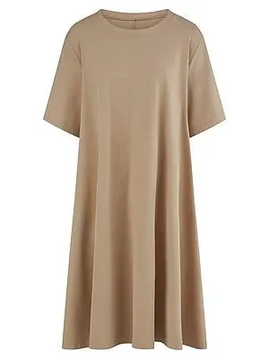 Jersey-Kleid Rundhals-Ausschnitt Emilia Lay braun