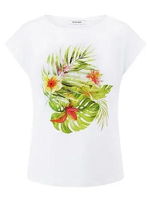 T-Shirt Rundhals-Ausschnitt Peter Hahn weiss