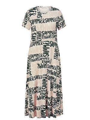 Jersey-Kleid Rundhals-Ausschnitt Peter Hahn beige