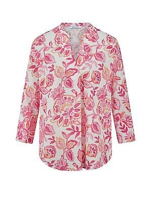 Bluse Rundhals-Ausschnitt Peter Hahn weiss