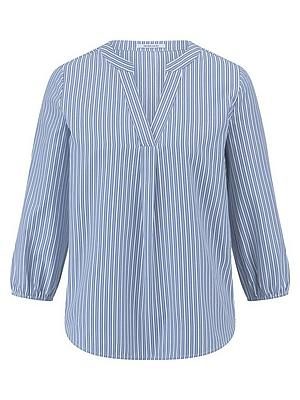 Bluse Rundhals-Ausschnitt Peter Hahn blau