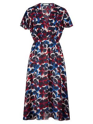 Kleid V-Ausschnitt St. Emile blau
