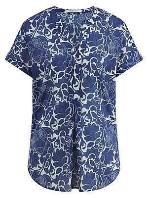 Bluse Rundhals-Ausschnitt Peter Hahn blau
