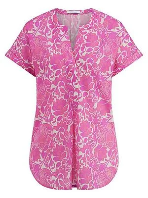 Bluse Rundhals-Ausschnitt Peter Hahn pink