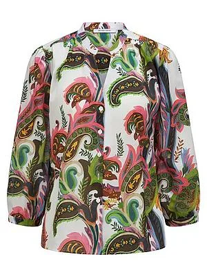 Bluse Rundhals-Ausschnitt Peter Hahn beige