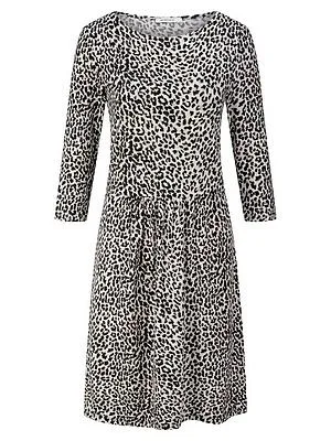 Jersey-Kleid Rundhals-Ausschnitt Peter Hahn weiss