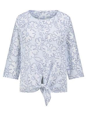 Bluse Rundhals-­Ausschnitt Peter Hahn weiss