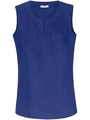 Blusen-Top aus 100% Leinen Peter Hahn blau